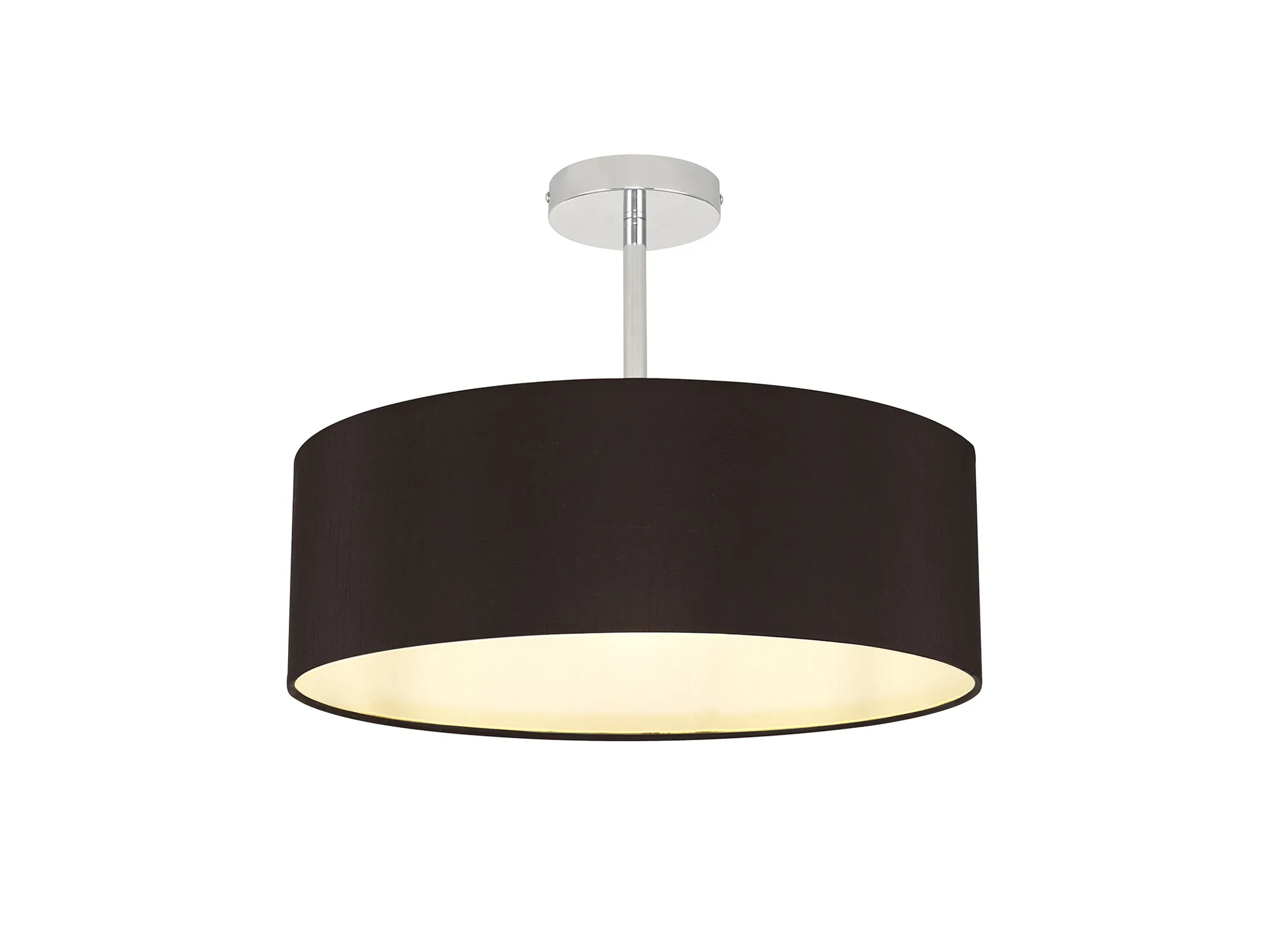 Baymont 45cm Semi Flush 3 Light Polished Chrome, Black/White
